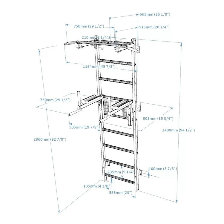 BenchK 722 Black Stall Bar For Home With Pull-up Bar And Dip Station 11 BenchK 722 Black Stall Bar For Home With Pull-up Bar And Dip Station - Image 9