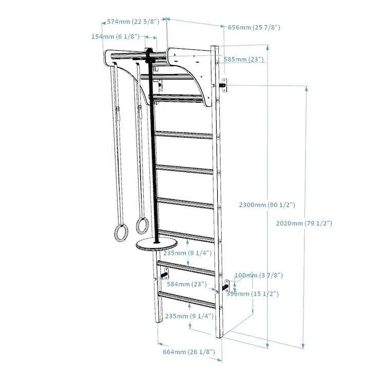 BenchK 211 + A076 Swedish Ladder For Kids With Gymnastic Accessories 6 BenchK 211 + A076 Swedish Ladder For Kids With Gymnastic Accessories - Image 4