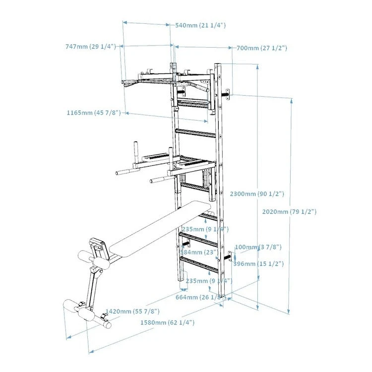 BenchK 233 Wall Bars 6 BenchK 233 Wall Bars - Image 4
