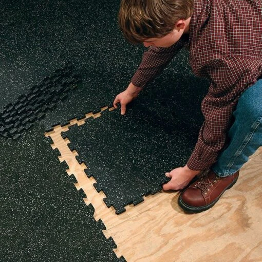 Body Solid Body-Solid Tools Interlocking Rubber Flooring (Speckled) - Image 4