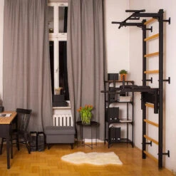 BenchK 722 Black Stall Bar For Home With Pull-up Bar And Dip Station 15 BenchK 722 Black Stall Bar For Home With Pull-up Bar And Dip Station -Fitness Equipment Sales Shop Multifunctional wall bar BenchK 2
