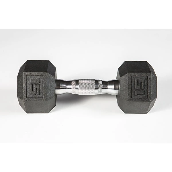 York Barbell 5-50lb Premium PVC Hex Dumbbell Set - Chrome Ergo Handle 6 York Barbell 5-50lb Premium PVC Hex Dumbbell Set - Chrome Ergo Handle - Image 4
