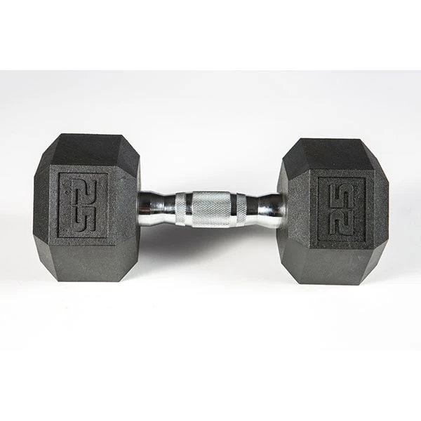 York Barbell 5-50lb Premium PVC Hex Dumbbell Set - Chrome Ergo Handle 8 York Barbell 5-50lb Premium PVC Hex Dumbbell Set - Chrome Ergo Handle - Image 6