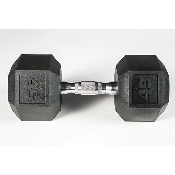 York Barbell 5-50lb Premium PVC Hex Dumbbell Set - Chrome Ergo Handle 12 York Barbell 5-50lb Premium PVC Hex Dumbbell Set - Chrome Ergo Handle - Image 10