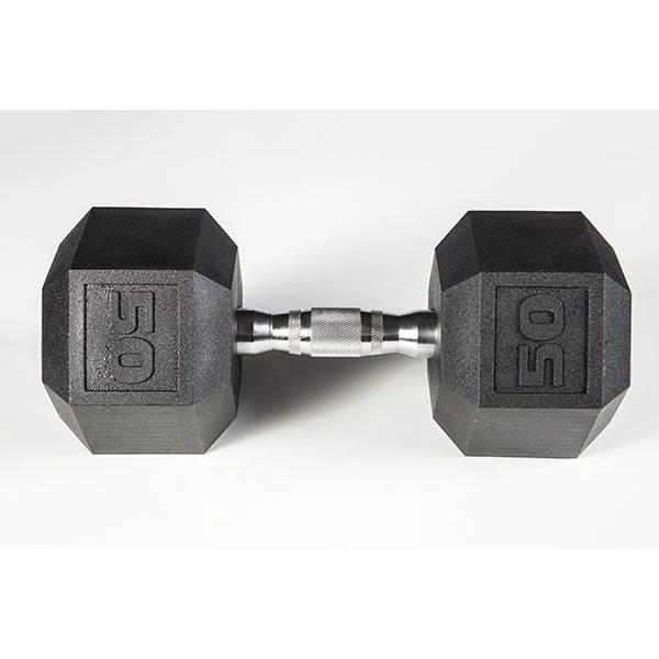 York Barbell 5-50lb Premium PVC Hex Dumbbell Set - Chrome Ergo Handle 13 York Barbell 5-50lb Premium PVC Hex Dumbbell Set - Chrome Ergo Handle - Image 11