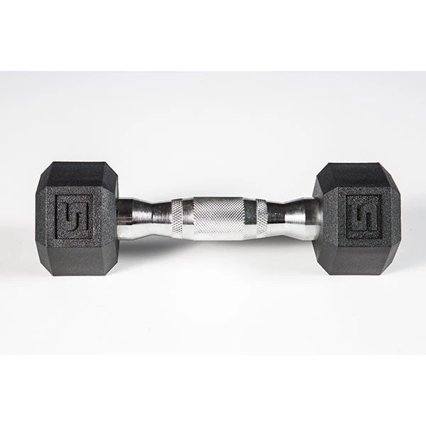 York Barbell 5-50lb Premium PVC Hex Dumbbell Set - Chrome Ergo Handle 4 York Barbell 5-50lb Premium PVC Hex Dumbbell Set - Chrome Ergo Handle - Image 2