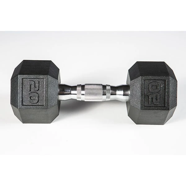 York Barbell 5-50lb Premium PVC Hex Dumbbell Set - Chrome Ergo Handle 7 York Barbell 5-50lb Premium PVC Hex Dumbbell Set - Chrome Ergo Handle - Image 5