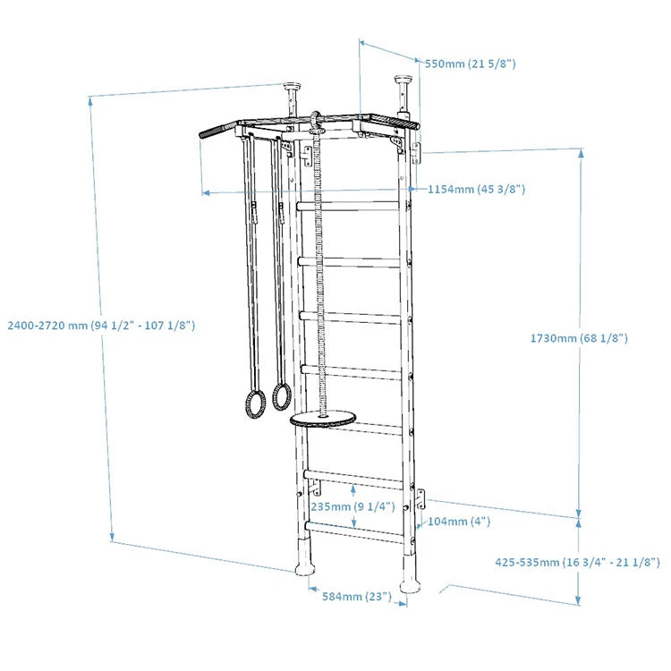 BenchK Series 5 521W+A204 Wall Bars With Gymnastics Accessories 6 BenchK Series 5 521W+A204 Wall Bars With Gymnastics Accessories - Image 4